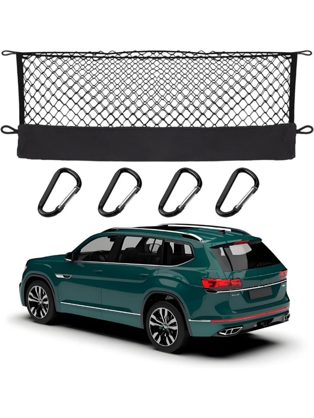 Versatile Cargo Net for SUV Trunk - Rear Tailgate Organizer & Storage Solution